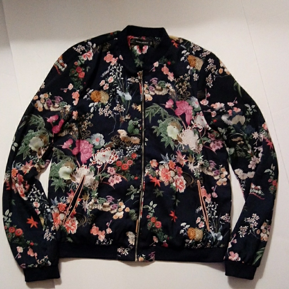 Zara TF Outerwear Floral Bomber Jacket